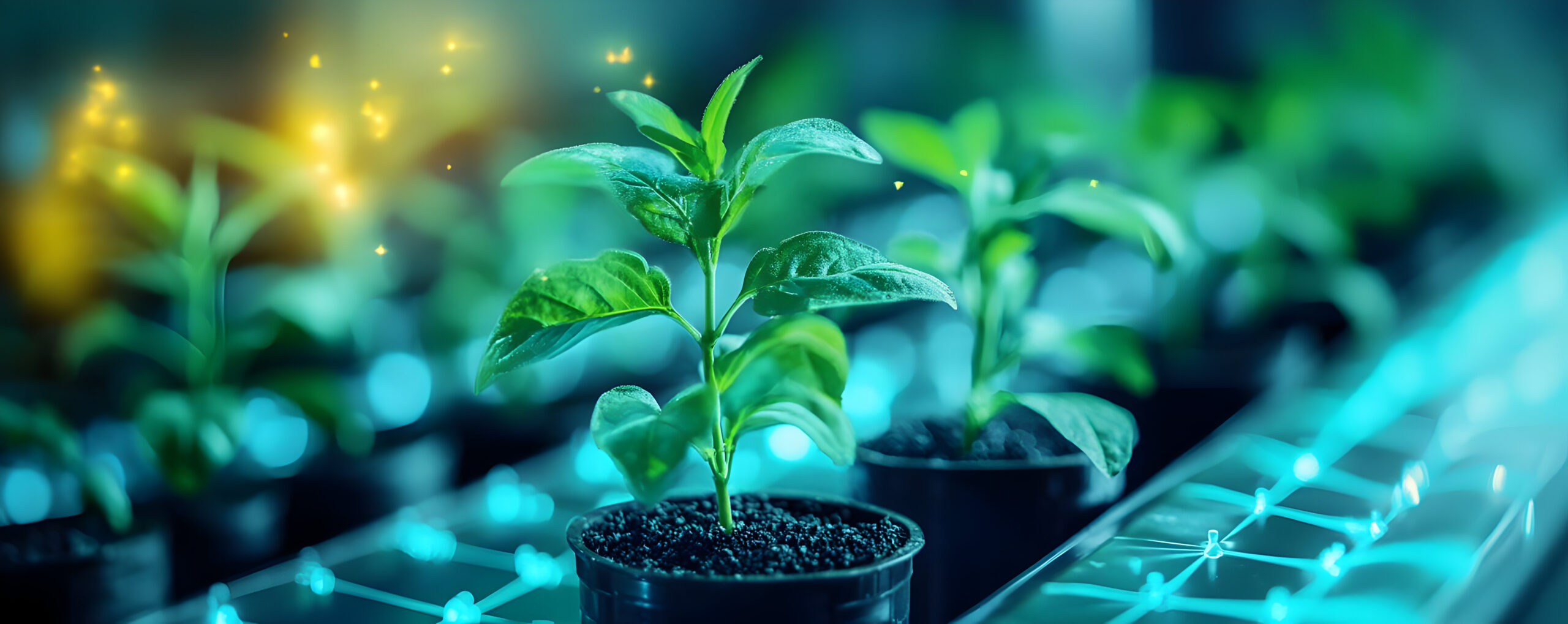 photo smart farm technology green plant growth innovation